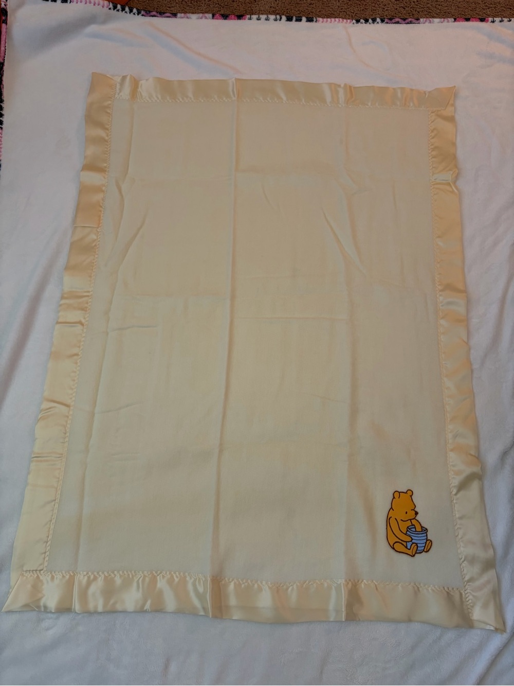 Disney Classic Pooh Vintage Baby Blanket Rare Circa 2000 Made in USA